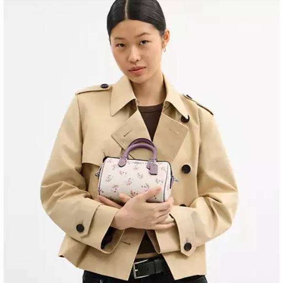 Coach Mini Rowan Crossbody Bag With Floral Print In Canvas/Chalk CAL69 NWT - Picture 12 of 12